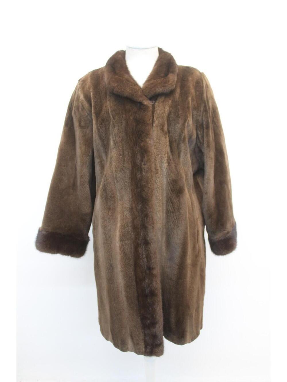Excellent Canadian Sheared Demi Buff Mink Fur Reversible Coat Woman 10-12 M/L